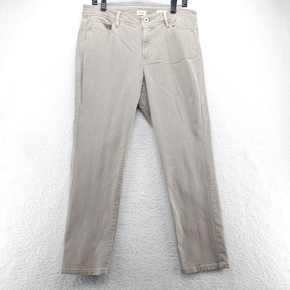 J.Jill Denim Jeans Womens 12 Dusty Beige Cotton Authentic Fit Slim Ankle Pocket